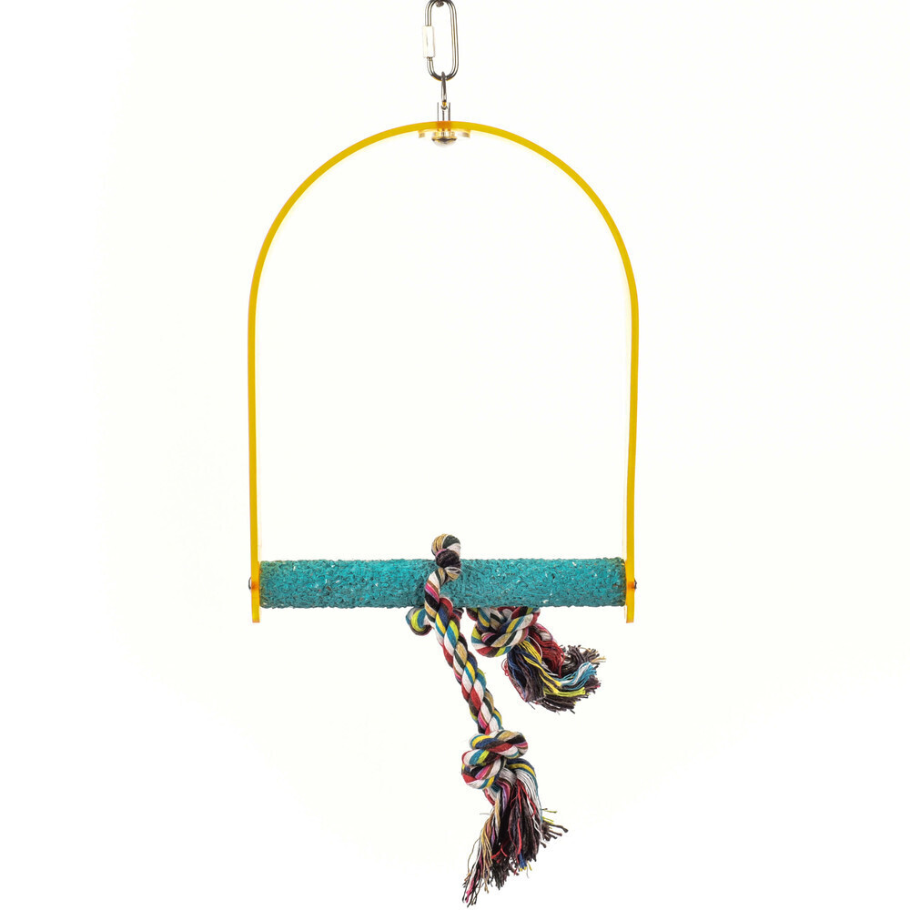 Bird Cage Sanded Nail Trimming Arch Swing Parrot Perch - Medium