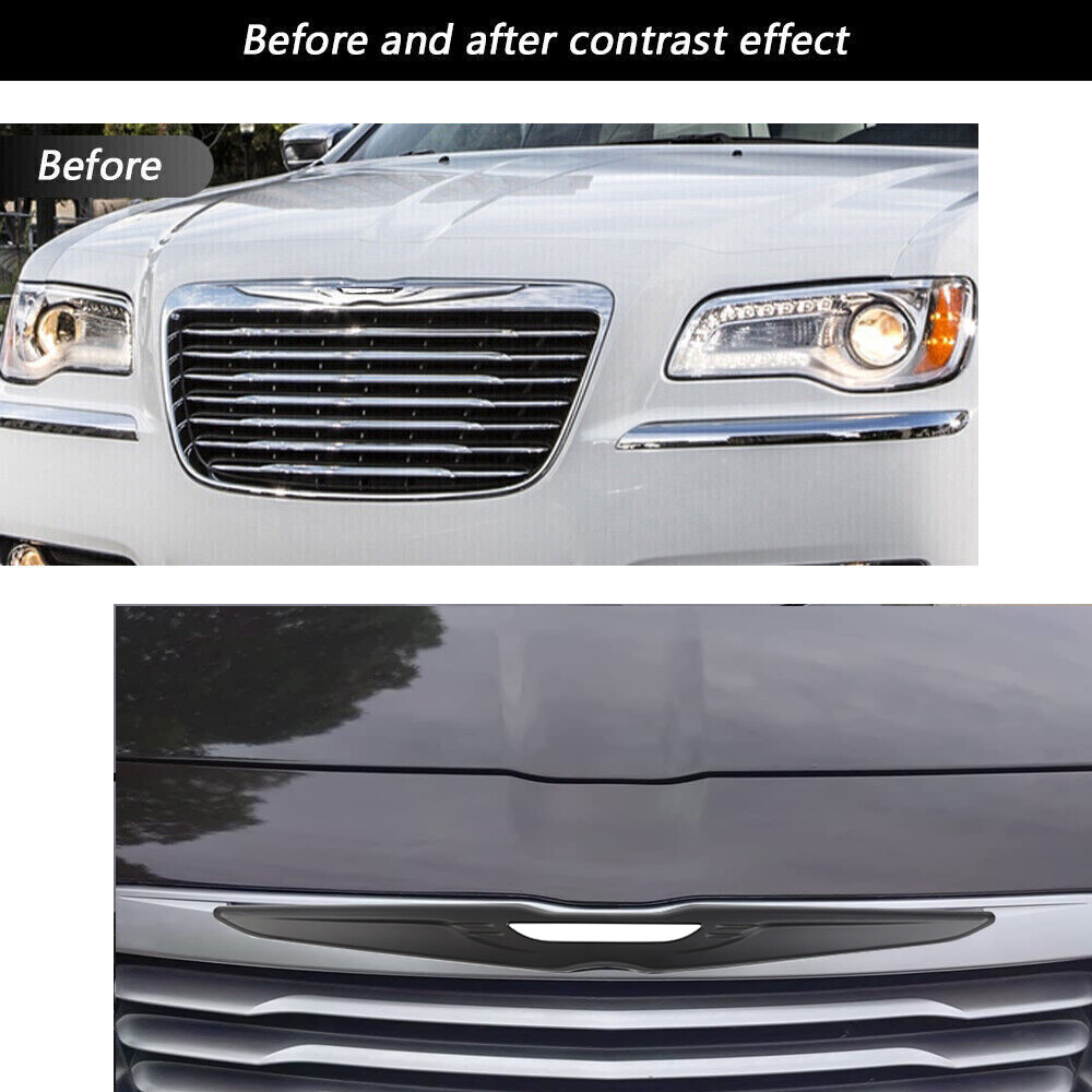 Chrome Front & Rear Logo Emblem Badge Trim Cover Set For Chrysler 300 2015+ – Gloss Finish