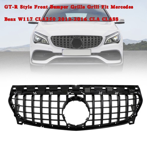 GT-R Style Front Bumper Grille Grill Fit Mercedes Benz W117 CLA250 2013-2019 - Picture 2 of 12