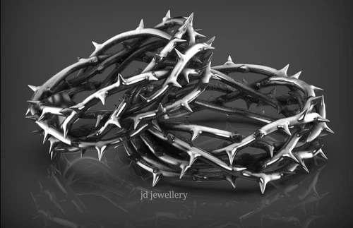 Crown of Jesus ring, Crown of thorns silver ring, Jesus the Nazarene king of the