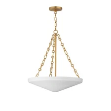 Maxim Lighting Artemis 4 Light Pendant, Natural Aged Brass/White - 22454WTNAB