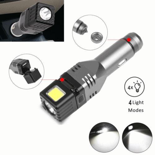 Mini LED Hunting Flashlight USB Rechargeable Torch Car Cigarette Lighter Lamp - Picture 2 of 11