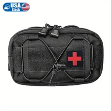 Tactical Molle Belt Organizer Black Red Cross Nylon EDC Storage