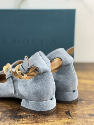 A. Bocca Two For Love Zapatos Mujer Ante Celeste de Tacón Lujo Hecho a Mano 35 - Imagen 3 de 6
