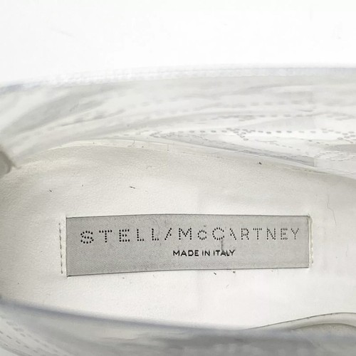 STELLA MCCARTNEY Womens Transparent PVC Logo Ankle Boots Booties White 10 - Picture 9 of 11