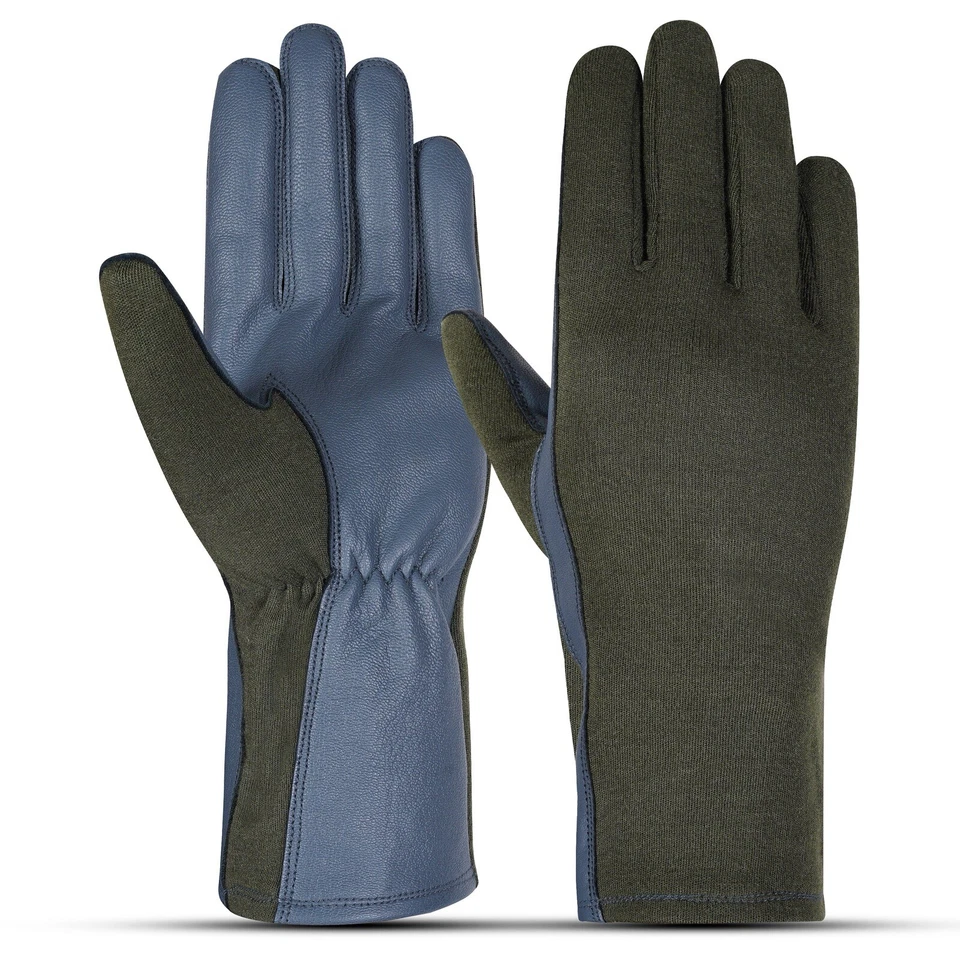 NOMEX FLIGHT FLYERS GLOVES PILOT FIRE RESISTANT Black, Green, Tan-All Sizes - Image 4 of 4