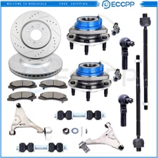 Front Suspension Kits Wheel Hub Bearing Brake Rotor Pad For 06-11 Buick Lucerne