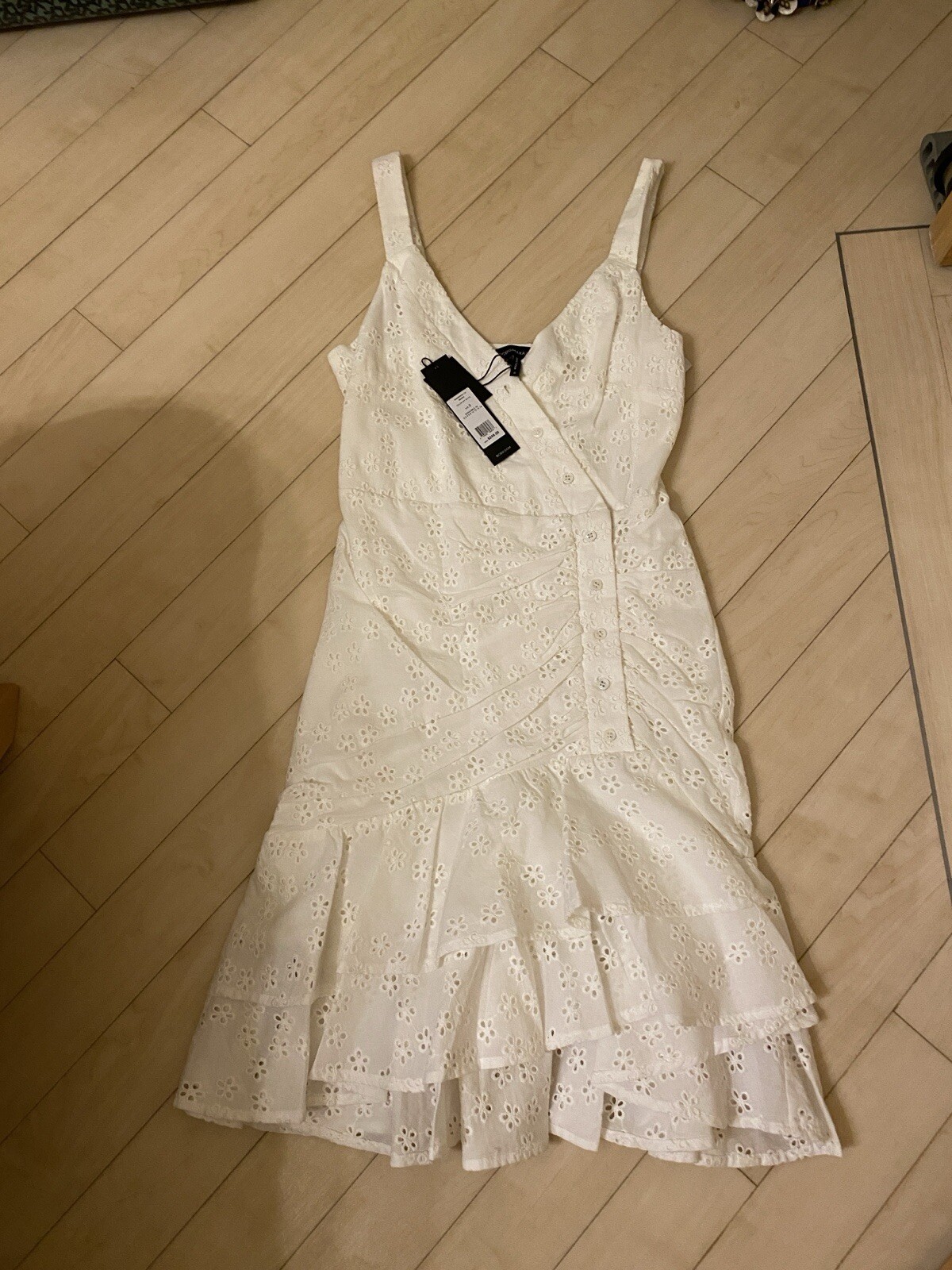 BCBGMAXAZRIA Off White Summer Dress Size 0 Rrp £200