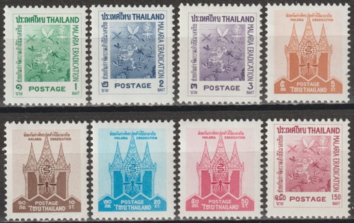 EDSROOM-19964 Thailand 373-380 VLH 1962 Complete Anti Malaria CV$14.50