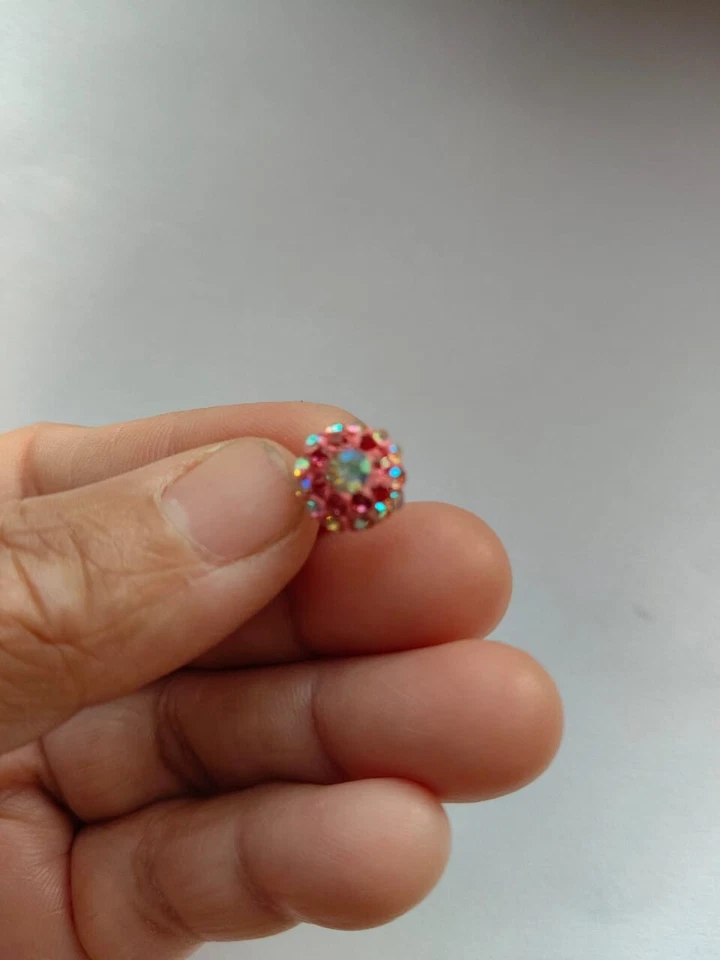 Piercing Lakh de latón plateado para nariz con pasador trasero de corcho joyería india Foto 4 de 4