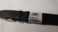 ZRC Watch Band Black Lamb Made in France 16mm, Long, yellow buckle NEW. See ends