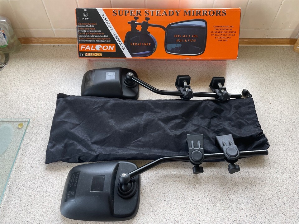 Milenco Falcon Super Steady Caravan Towing Mirrors Pair Twin Pack