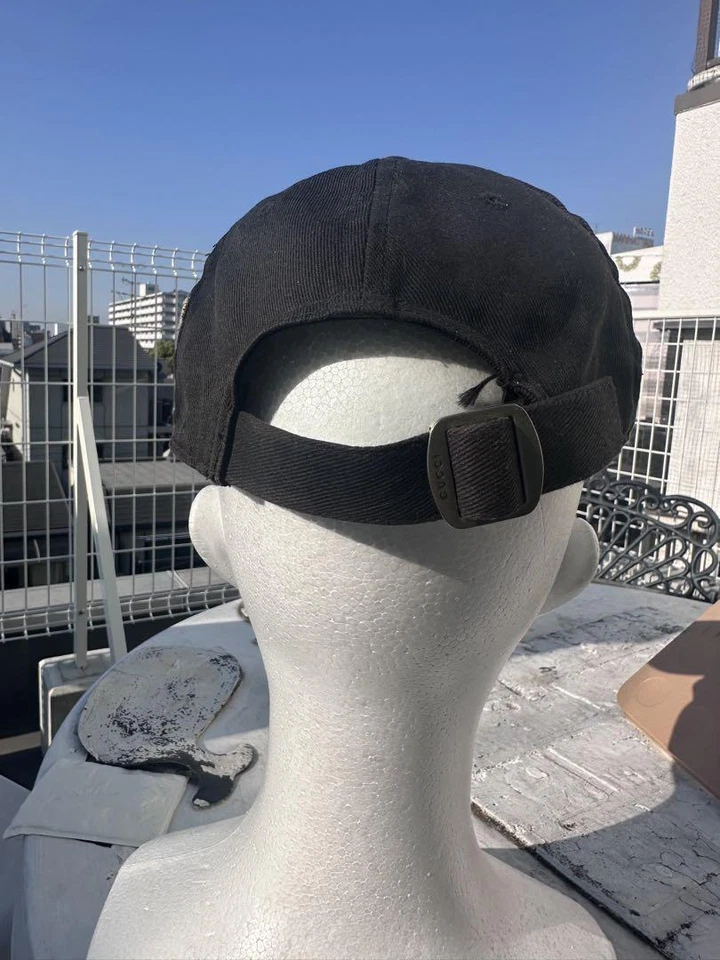 GUCCI New York Yankees Baseball Cap Butterfly Hat Cotton Black Adjustable Japan - Bild 3 von 4