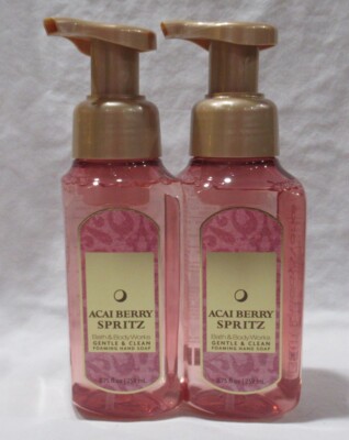 Bath & Body Works Gentle & Clean Foaming Hand Soap Set Lot 2 ACAI BERRY SPRITZ
