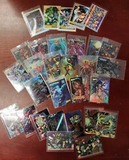 Lote de 30 cartas revista Wizard de los años 90 promoción Prizm Foil Chase Spiderman Spawn Batman