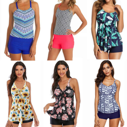 Women's Two-Piece Swimsuits Tankini Set Sport Split Swimwear Beachwear