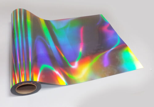 1m ROLL NEO CHROME SILVER HOLOGRAPHIC IRIDESCENT STICKY BACK PLASTIC SIGN VINYL - Afbeelding 1 van 1