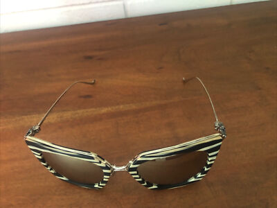 CHROME HEARTS Laurita Lynn sunglasses zebra stripe mirrow lens MBS/SS Silver. CHROME HEARTS Laurita Lynn sunglasses zebra stripe mirror  main image 4
