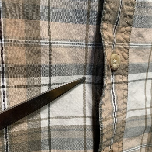 Carhartt Short Sleeve Tan Green Plaid Mens Size L Tall - 第 2/11 張圖片