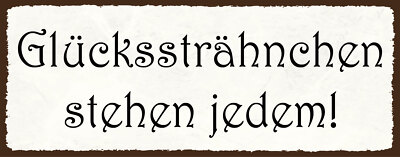 Blechschild 27x10 Glücks Strähnchen stehen Jedem Kompliment Harre Meinung Spruch