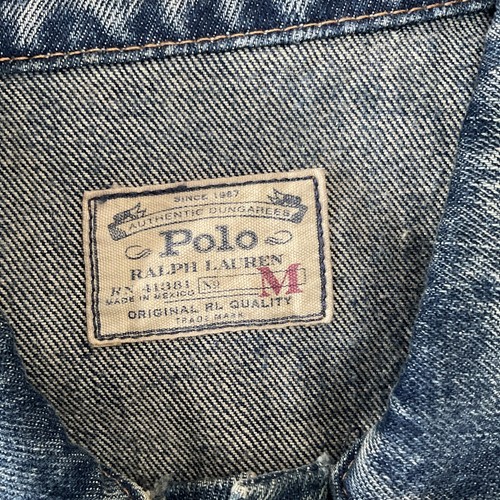 Polo Ralph Lauren Faded Denim Trucker Jacket Sz M Blue $298 - Picture 5 of 7