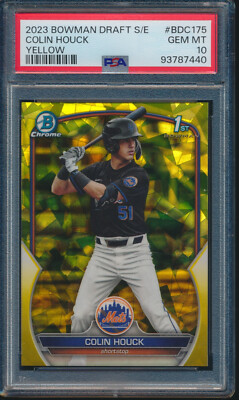 PSA 10 COLIN HOUCK 2023 Bowman Chrome SAPPHIRE YELLOW REFRACTOR/75 