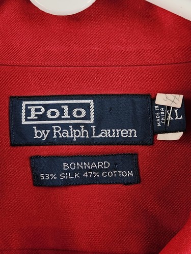 Polo Ralph Lauren BONNARD Silk Cotton Blend XL Red Long Sleeve Button Up Shirt - Bild 8 von 20