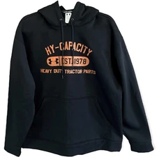 Under Armour Hy-Capacity Heavy Duty Tractors Parts Black Sweatshirt Hoodie Large