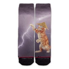 Function - Cat Lightning Printed Sock novelty socks sublimation socks funny sock