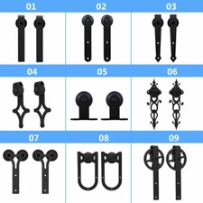 CCJH 4FT-20FT Sliding Barn Door Hardware Track Kit For Single/Double/Bypass Door