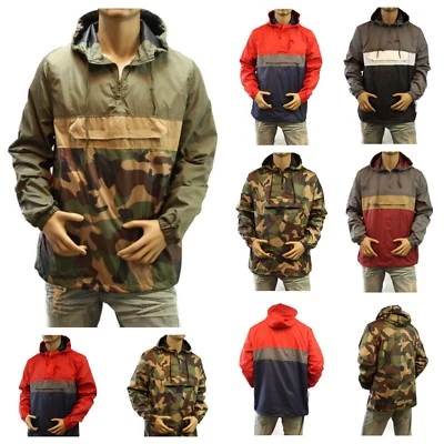 PRIVATE LABEL Mens Windbreaker Hoodie Pullover GYM Camo Fishing Hiking Hunting Outdoor JACKET