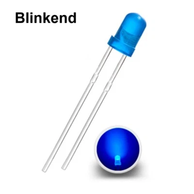 Blink LED 3mm blau diffus 0,5Hz langsam blinkend Blinklicht LEDs 10 Stück W410