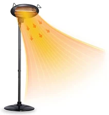 Patio Heater-Height Adjusted 500W/1500W Infrared Outdoor Heater Stand Style