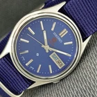 JAPAN VINTAGE SEIKO 5 AUTOMATIC 7009A MENS BLUE COLOR DIAL WATCH a2402-U