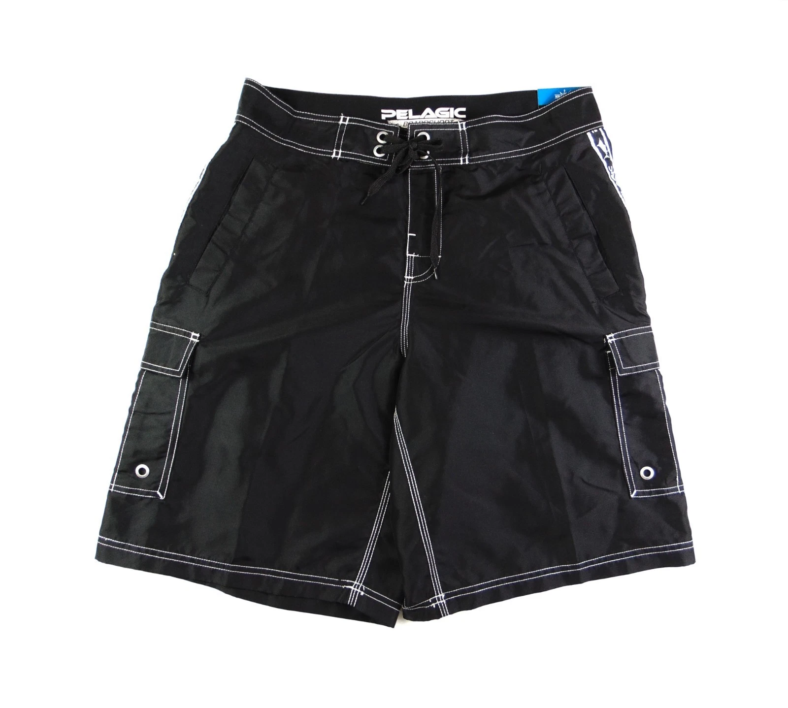 Pelagic Blackfin Classic Performance Fishing Black Boatshort Shorts Sz 32 NEW