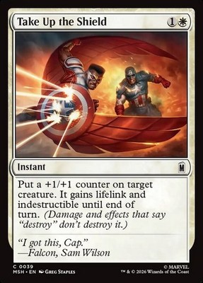 MTG Magic MSH Marvel Super Heroes - 1x EN NM 0039 C Take Up the Shield