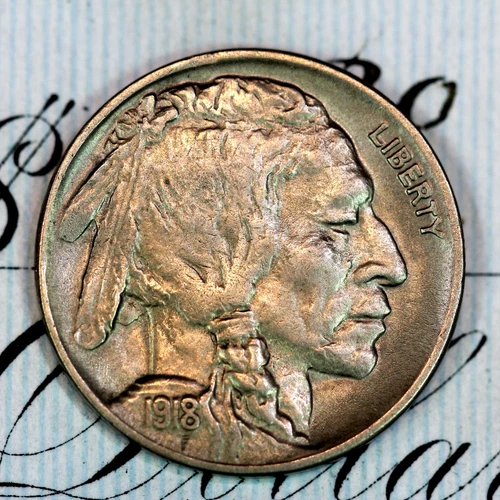 * 1918-D * NEAR+ GEM BU MS BUFFALO NICKEL * FROM ORIGINAL COLLECTION