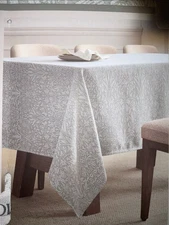 MORRIS & Co. SNAKEHEAD JACQUARD CHENILLE GREEN 60x102” OBLONG TABLECLOTH NWT