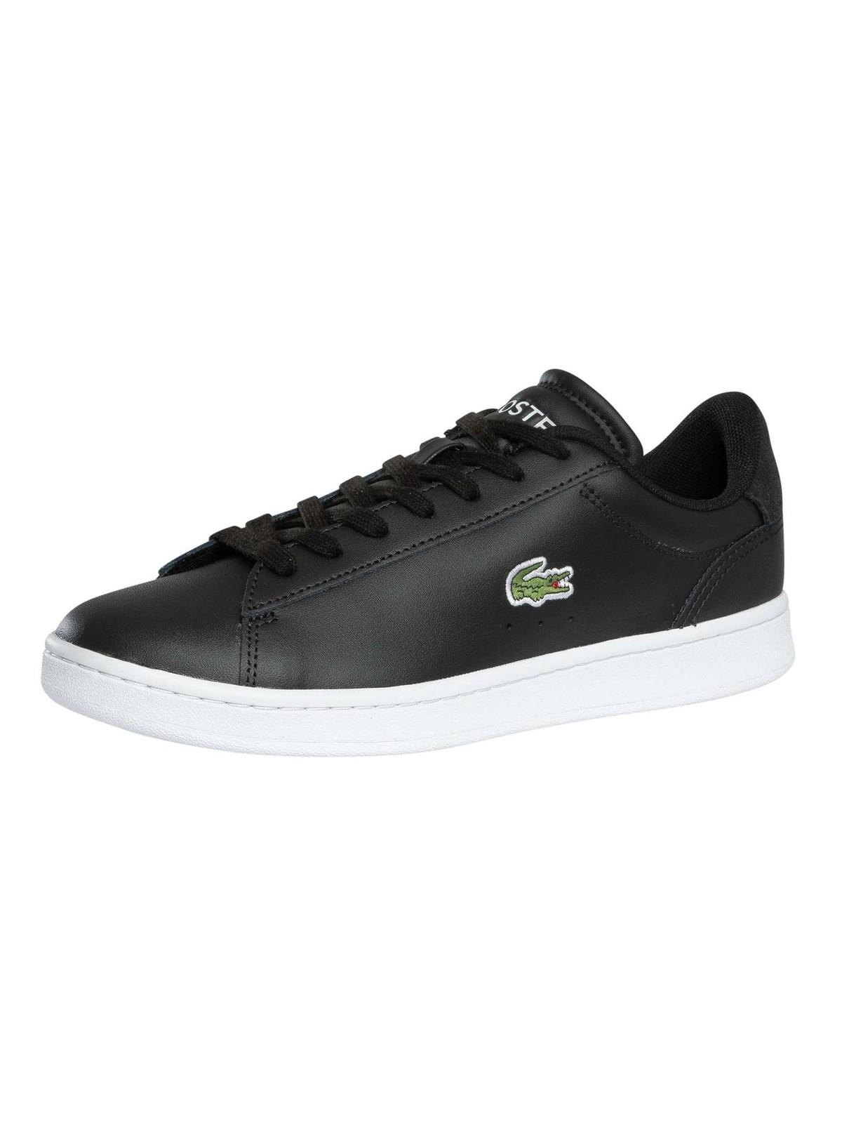 Lacoste Carnaby Set 224 1 SMA Leather Trainers, Black/White - 12 UK