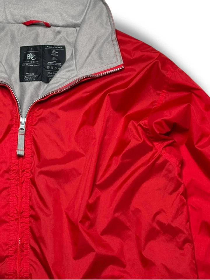 B&C Collection Atlantic Shore Red Lightweight Jacket Windbreaker Size Large - Image 3 of 4