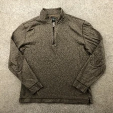 Rodd & Gunn Sweater Mens Medium Brown Quarter Zip Pullover Elbow Patch