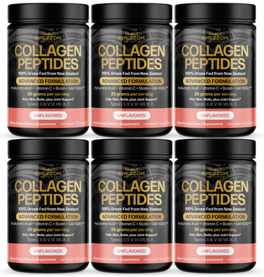 FREZZOR Collagen Peptides - 100% New Zealand Beef Bone Collagen 1350g 6 Jars