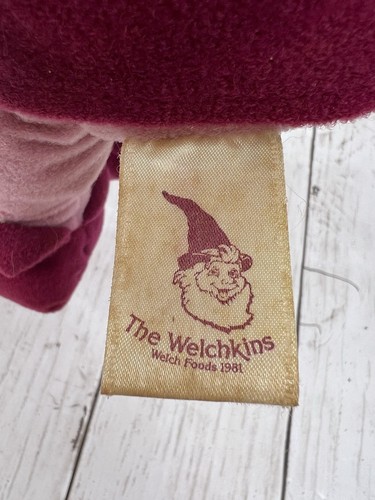 Animal Fair Vintage Welchkins Plush Stuffed Dwarf Toy Grape Juice Ad Promo 1981 - Picture 10 of 12