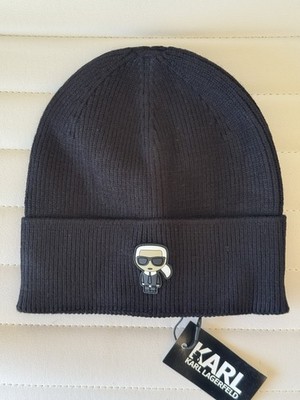 Karl Lagerfeld Black Beanie Hat
