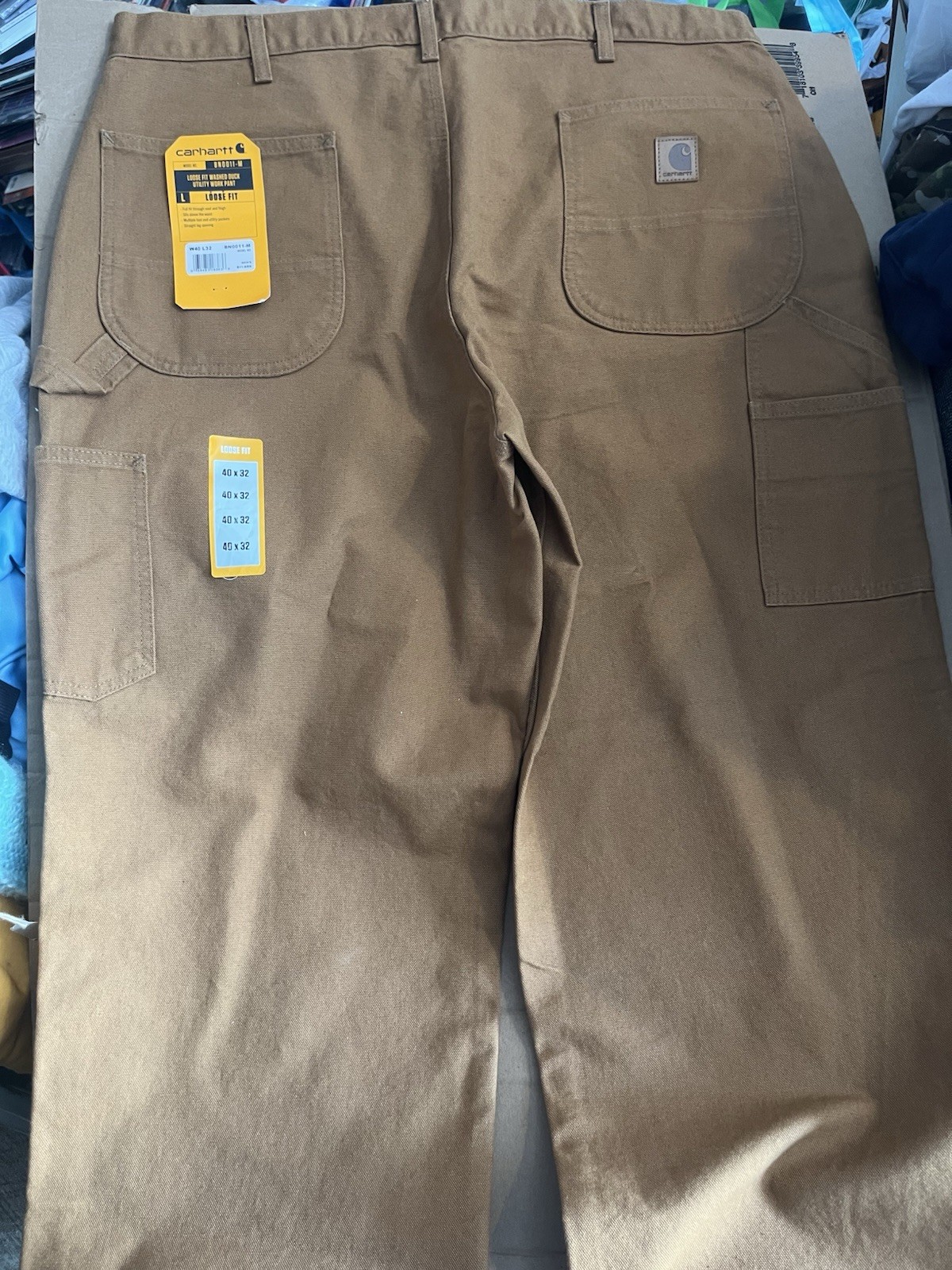 NEW-WITH-TAGS CARHARTT MEN’S LOOSE FIT CANVAS WORK PANTS BROWN BN0011-M 40 X 32 thumbnail 2