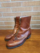 Vintage Joan David Leather Boots Made In Italy Zip Up