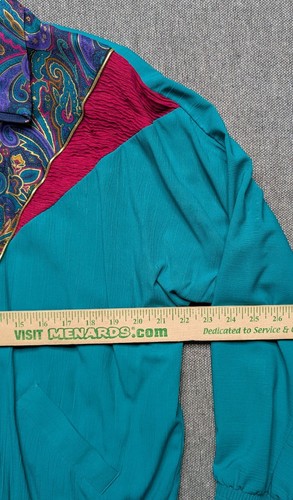 Alfred Dunner 3 Piece Vintage 90s Jacket Windbreaker 12 Blue Paisley Gold - Picture 6 of 17
