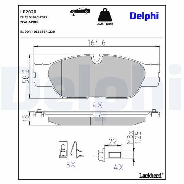 Bremsbelagsatz Scheibenbremse Delphi LP2020 FüR X358 XJ X350 Type X200 Jaguar 2-image