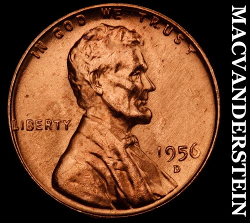1956-D Lincoln Wheat Cent- Choice Gem Brilliant Uncirculated Luster #J5082