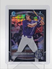 CAMERON NELSON 2025 BOWMAN CHROME DRAFT 1ST BLACK REFRACTOR 01/10 Q2754